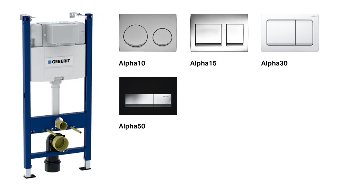 Geberit Alpha cisterns and actuator plates