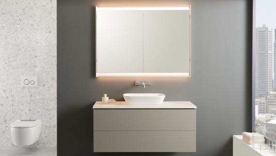 Geberit ONE 베이지 세면기 결합형 레이온 세면기