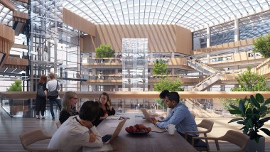 유리 파사드와 유리 지붕 덕분에 채광이 풍부함: 건물 내부. (©Foster&Partners) 유리 파사드와 유리 지붕 덕분에 채광이 풍부함: 건물 내부. (©Foster&Partners)
