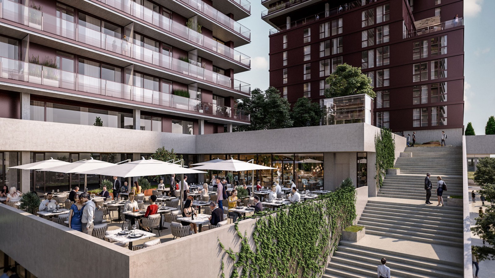 돌출된 옥상 테라스와 가스트로노미는 제안의 일부입니다. 돌출된 옥상 테라스와 가스트로노미는 제안의 일부입니다.