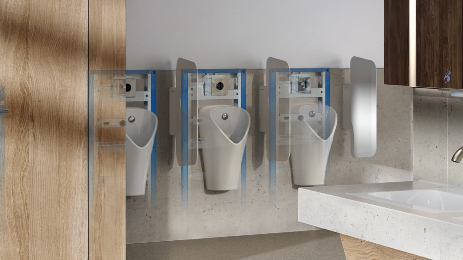 Geberit urinal system in the standard product range Geberit urinal system in the standard product range