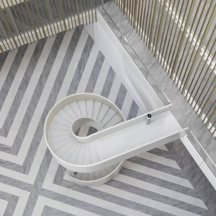 The central atrium not only serves as a meeting place, but also as a key element of the ventilation system (© Ana Skobe) The central atrium not only serves as a meeting place, but also as a key element of the ventilation system (© Ana Skobe)